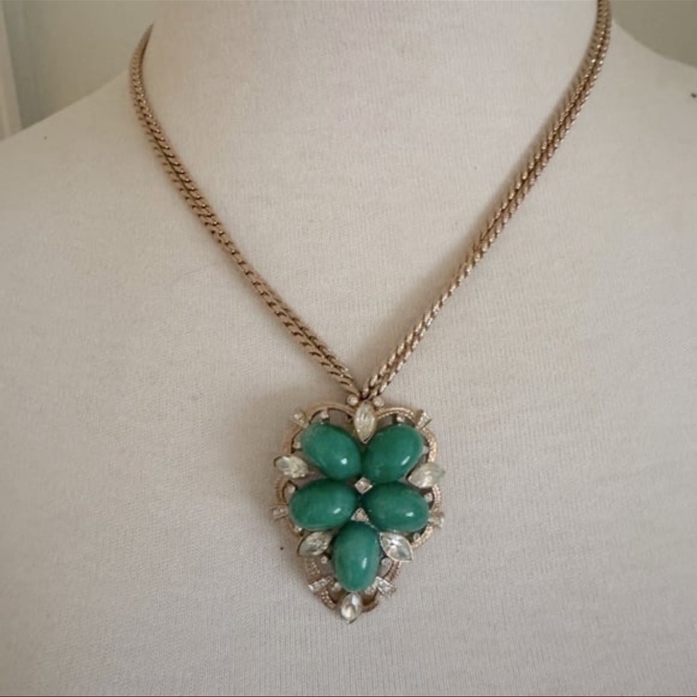 Vintage Elegant Green Pendant Necklace